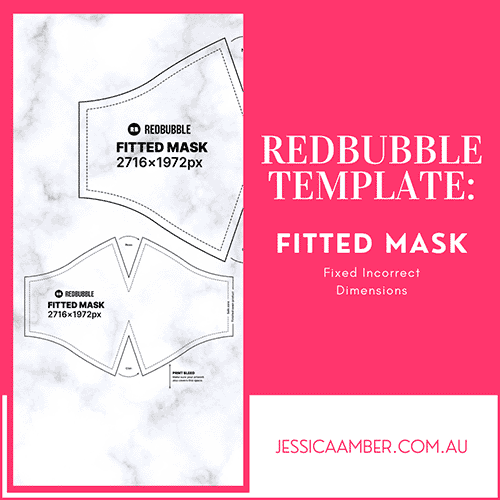 Redbubble Fitted Mask Template Fixed JessicaAmber